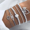 30 Style Boho Bangle Elephant Heart Shell Star Moon Bow Map Crystal Bead Bracelet Women Charm Party Wedding Jewelry Accessories