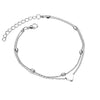 Bohemian Silver Color Anklet Bracelet On The Leg Fashion Heart Female Anklets Barefoot For Women Leg Chain Beach Foot Jewelry